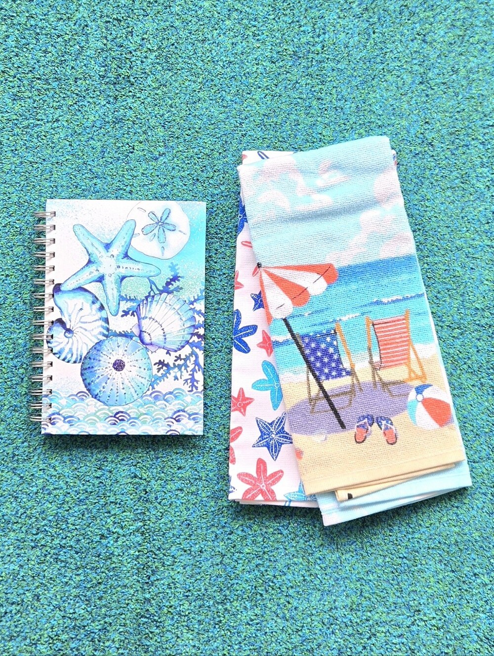 Beach Themed Notebook and Kitchen Towel Set - NWOT
